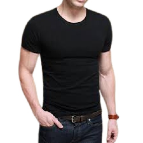 Round Neck Half Sleeve Comfortable Plain Casual Wear Cotton T-Shirt - Cotton, Sizes M, L, XL, XS, S | Black, Short Sleeves, O-Neck Design