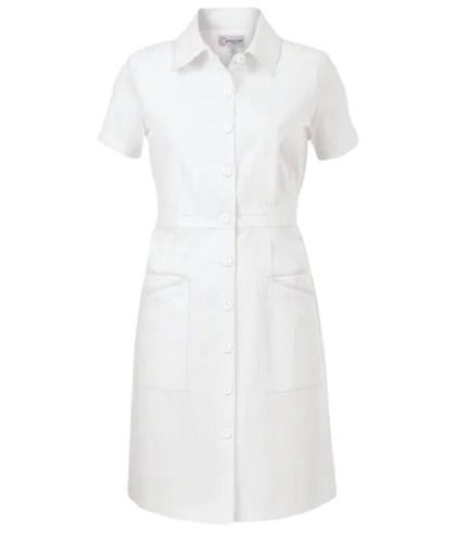 Solid Color Women Short Sleeve Slanting Button Front Hospital Nurse Scrub  Lab Coat Medical Uniform Dress #S-XXL | Wish