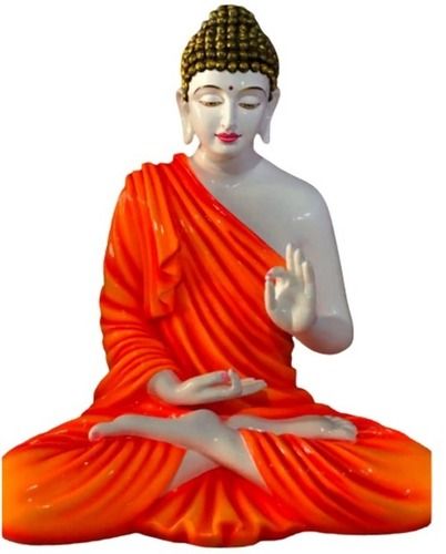 Moisture Proof 18 Inch Indian Religious Weather Resistant Durable Fiber Buddha Statue 