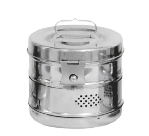 Silver 6 X 6 Inches Polished Stainless Steel Dressing Drums With 600 Gram