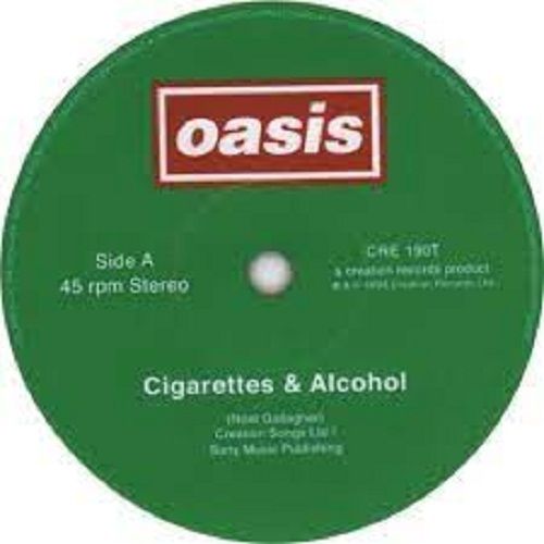 Oasis Side A 45 Rpm Stereo Round Shape Modern Vinyl Labels