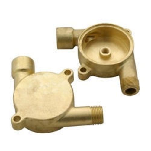 Golden Two Connectors Corrosion Resistance Polished Surface Finish Brass Casting