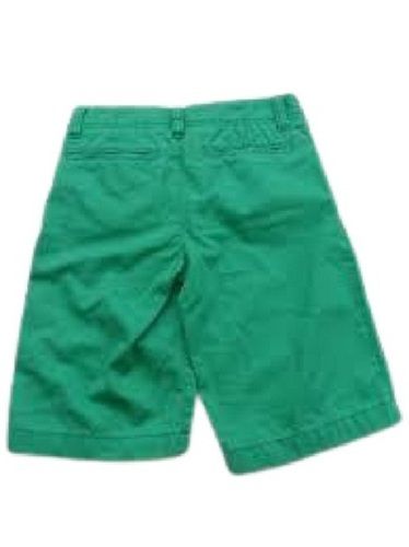 Green Boy Plain Regular Fit 12 Inch Length Lightweight Washable Cotton Short