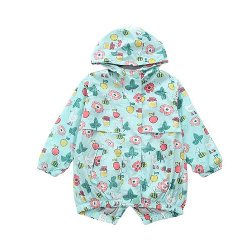 Button Closure And Long Sleeves Printed Polyester Winter Jacket For Kids Age Group: 3 To 5