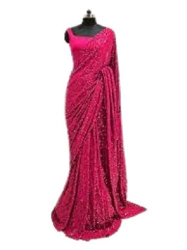 Pink Ladies Party Wear Designer Saree