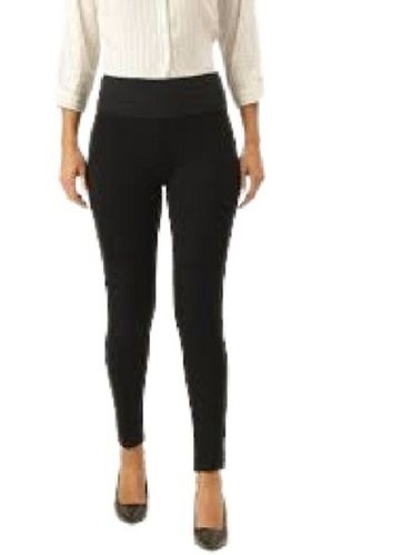 Ladies Plain Black Cotton Formal Wear Pant