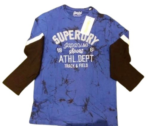 Long Sleeves Round Neck Breathable Printed Cotton T-Shirt For Mens