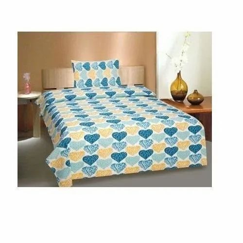 Printed Block Single Bedsheet For Home And Hotel Use