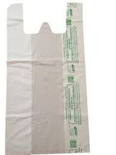 White Waterproof Polyvinyl Chloride Plastic Plain Reusable W-Cut Carry Bags