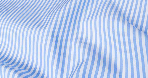 Blue 100% Linen 58 Feet Washable Stripe Print Soft Men Shirt Fabric For Garments