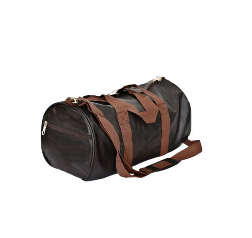 Brown 20 X 42 X 15 Cm Shoulder Length Handle Plain Synthetic Gym Bag