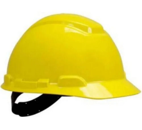 Yellow 300 Gram Semi Round Abs Plastic Half Face Adjustable Safety Helmet 