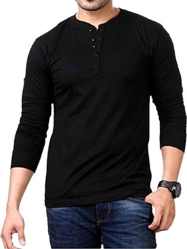 Long Sleeve Round Neck Plain Pattern Casual Wear Cotton T Shirt Age Group: 18 To 27