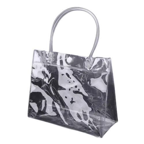 Transparent Pvc Button Double String Retort Pouch Bag For Shopping Length: 6 Inch (In)