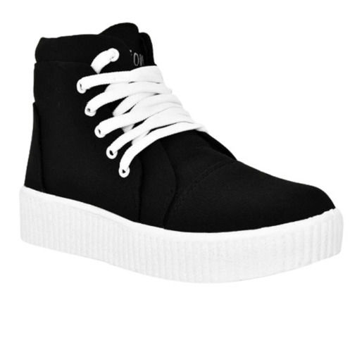 Washable And Fashionable Medium Heel Canvas Sneaker Shoes For Ladies Insole Material: Pu