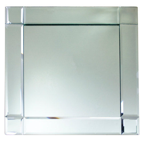 Silver 13 X 13 Inches Framed Durable Shiny Mirror Glass For Home Decor 