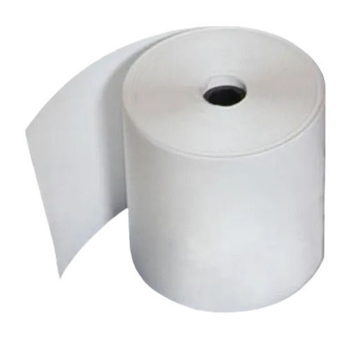 White 25 Meter Long 1 Mm Thick 55 Gsm Plain Paper Billing Roll