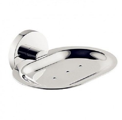 Silver Glossy Finish Wall Mounted Stainless Steel Soap Dish, Size 13 X 7 X 12 Cm