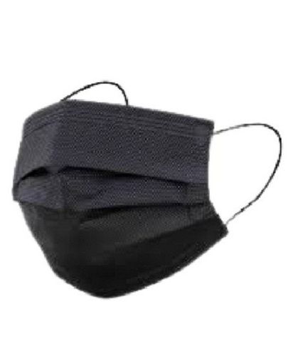 Black Plain Rectangle Shape 3 Ply Disposable Non Woven Face Mask Everyday Use