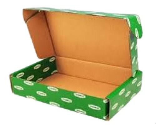 Kraft Paper Rectangle Shape Printed Green Corrugated Boxes