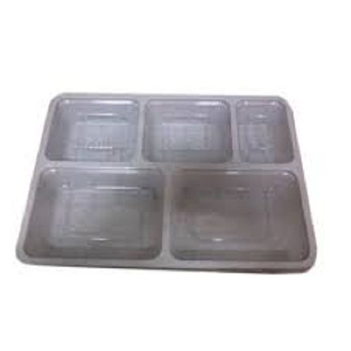 Grey Transparent Medium Size Disposable And Eco Friendly Food Blister Tray