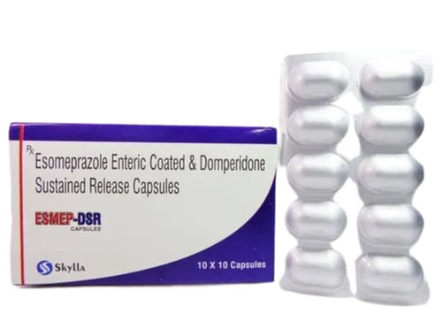 10*10 Capsules Esomeprazole Enteric Coated And Domperidone For Gastroesophageal Disease  Suitable For: Adults