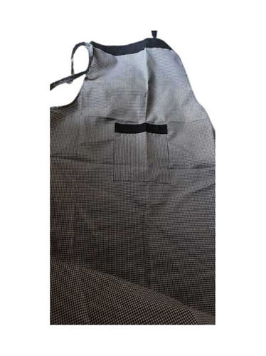 Black Cotton Adjustable Apron Design: Plain