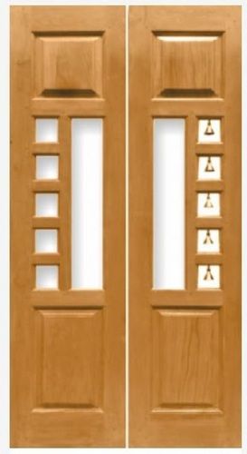 Designer Handmade Termite Resistant Double Panel Teak Wood Doors For Home