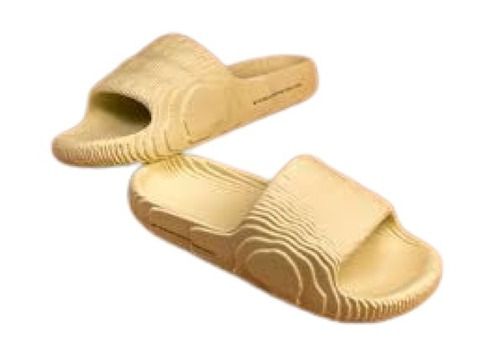 Golden Flip-Flop Style Beads Closure Adidas Leather Slipper For Ladies