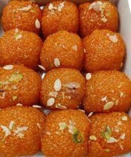 Round Shape Semi-Soft Texture Sweet Taste Regular Size Motichoor Laddu Carbohydrate: 7 Grams (G)