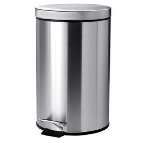 9 Litre Non Rusted Portable Round Stainless Steel Pedal Dustbin