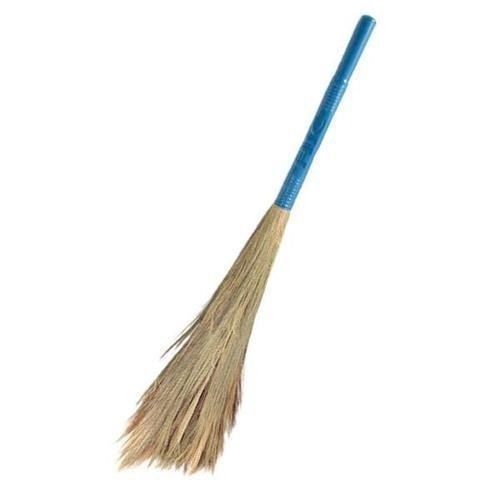 Brown Anti Splash Grass Brooms With Plastic Handle For Zero Dust Floor Cleaning