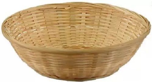 Eco Friendly Traditional Round Bamboo Basket With 10 Inch Height And 15 Inch Width