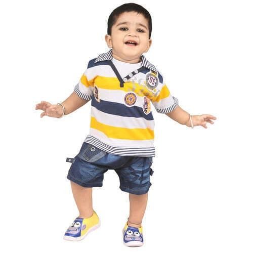 Kids Wear Cotton Denim Comfortable Short Sleeve Casual Dress