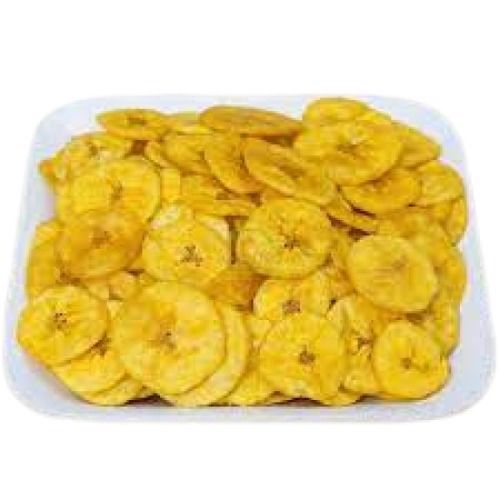 Yellow Round Shape Fried Salty Banana Chips