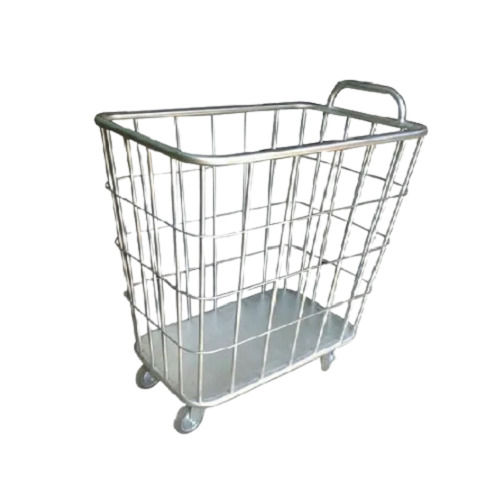 1000x800x1200 Mm Mesh Design Four Wheels Stainless Steel Linen Trolley For Commercial Use