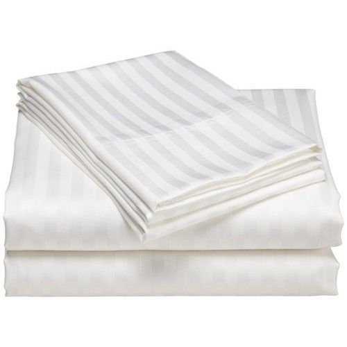 White 198 X 249 Cm Washable Plain Cotton Double Bed Sheet With Pillow Covers