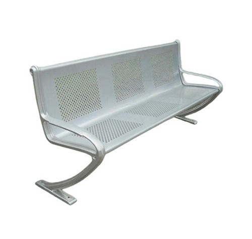 Silver 3 Seater Durable Outdoor Polished Finish Stainless Steel Bench