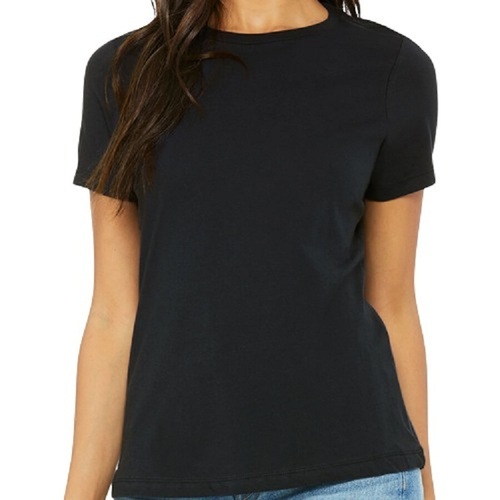 Plain Round Neck Short Sleeve Fancy Stylish Trendy Cotton T-Shirt For Women - Cotton, Size L/M/S/XL, Black | Ideal for Ages 18 Above, Half Sleeve Design