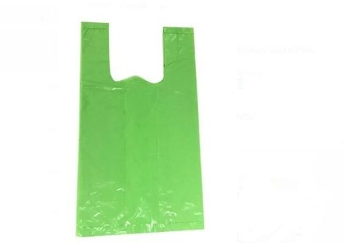 Green Plain W Cut 13 X 16 Inch Ldpe Plastic Carry Bag