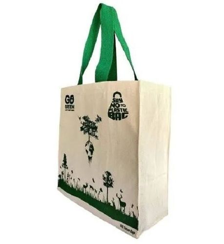 Printed Loop Handle Canvas Shopping Bag