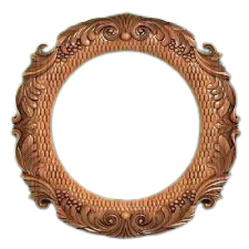 Unique Design Round Light Weight Hand Carved Bamboo Wooden Photo Frame 