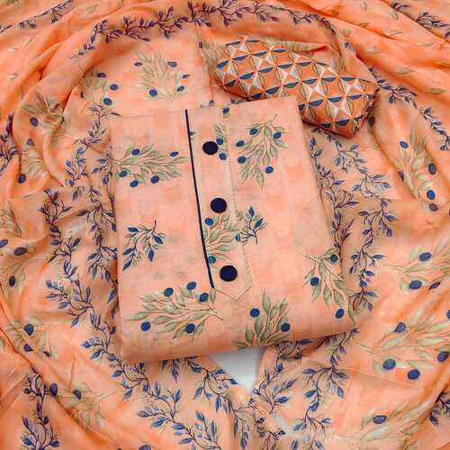 Women Heavy Cotton with Fancy Print Dress Material