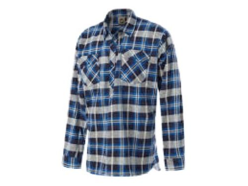 Mens Checked Full Sleeve Blue With White Cotton Shirt Collar Style: Classic