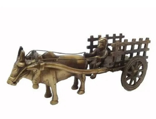 Table Mounted Polished Finish Corrosion Resistant Brass Home Decorative Bullock Cart