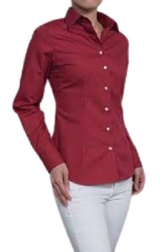 Ladies Cotton Shirts Collar Style: Straight