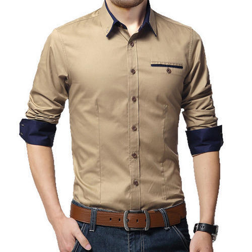 Men Plain Cotton Full Sleeves Shirt For Casual Wear