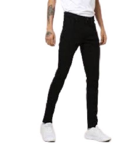 Washable Mens Casual Wear Plain Black Slim Fit Denim Pant