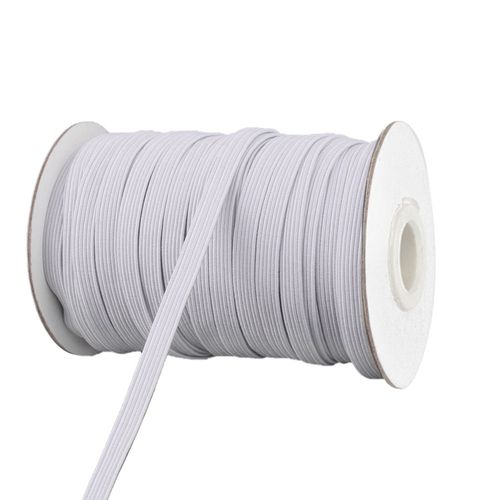 White 35M X 1Inches Polyester Plain Elastic Band For Garments Use