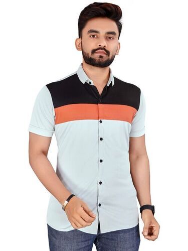 Men Casual Cotton Lycra Shirts